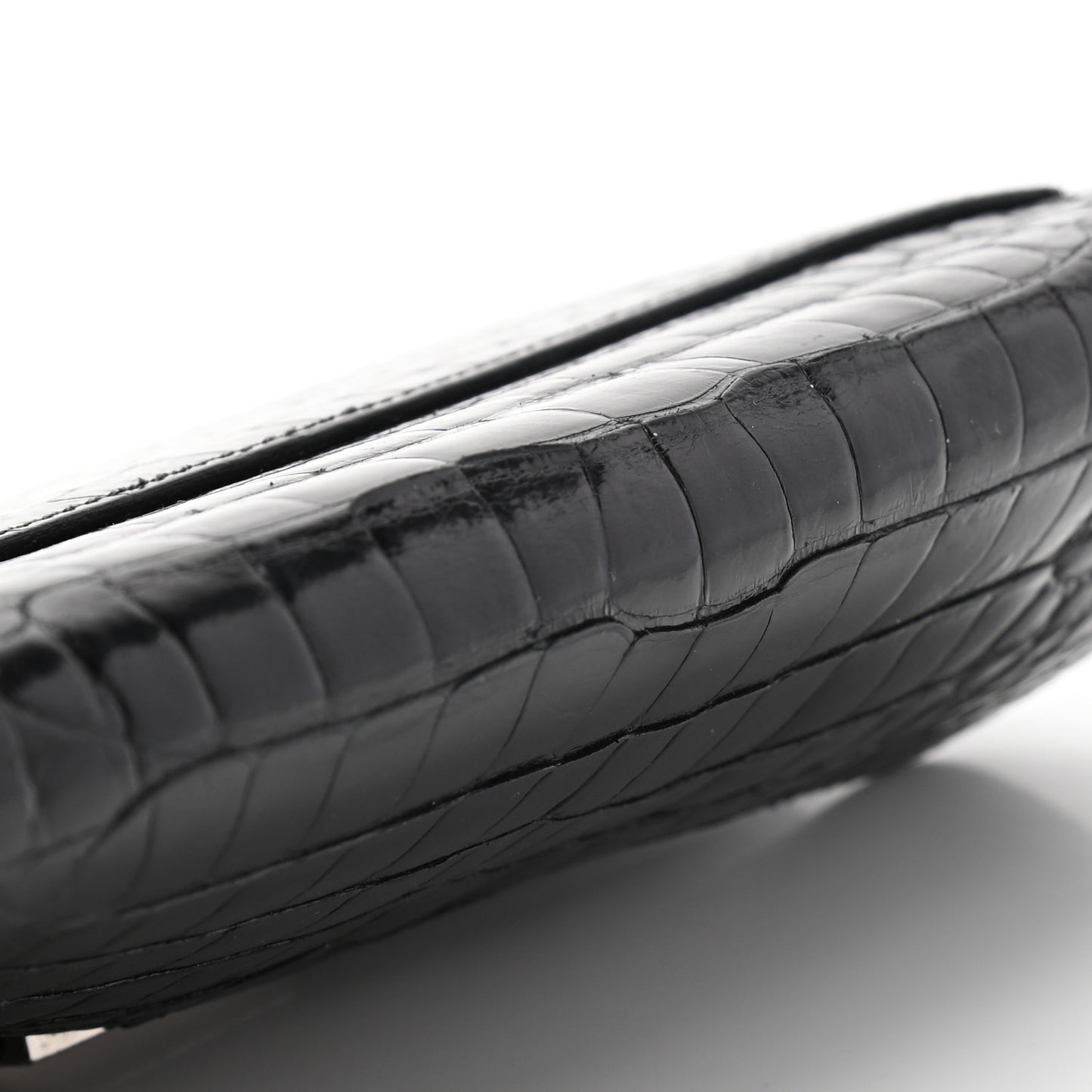 Shiny Alligator Constance Long Wallet Black