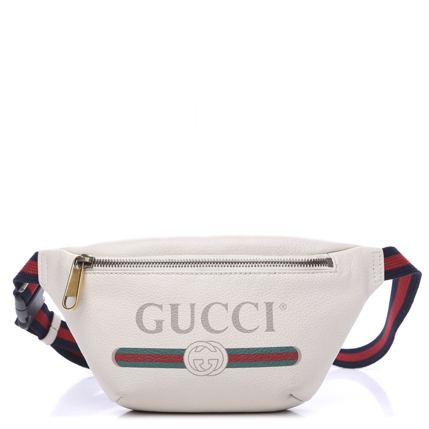 Grained Calfskin Small Logo Belt Bag White