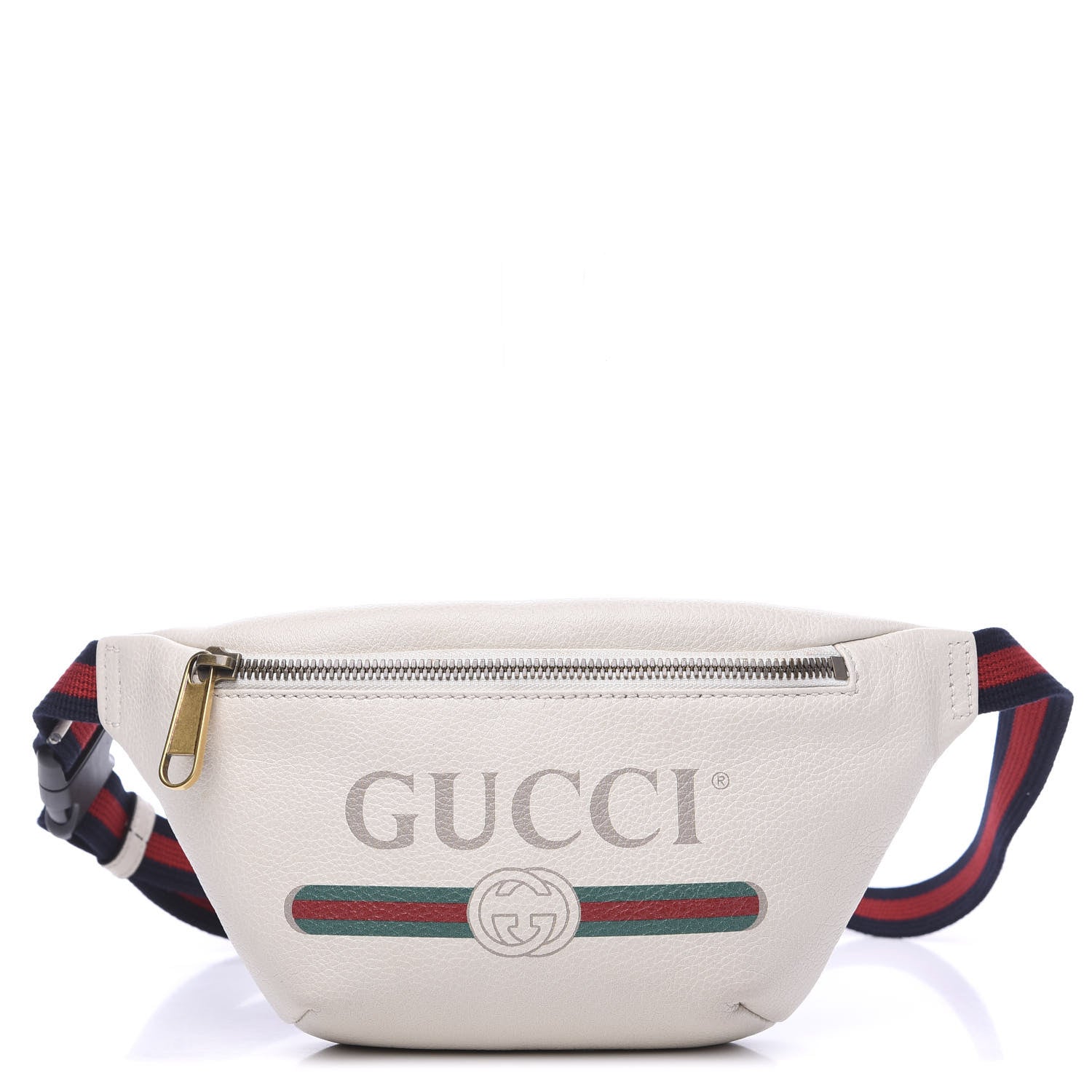 Gucci Grained Calfskin Small Logo Belt Bag White 1 of 9