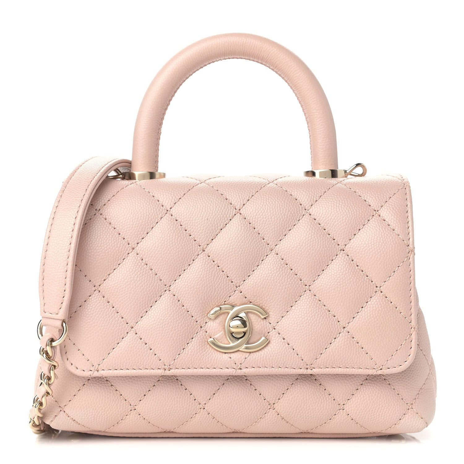 Chanel Caviar Quilted Extra Mini Coco Handle Flap Light Pink 1 of 8