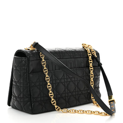 Christian Dior Grained Calfskin Cannage Large Caro Bag Black 3 of 10