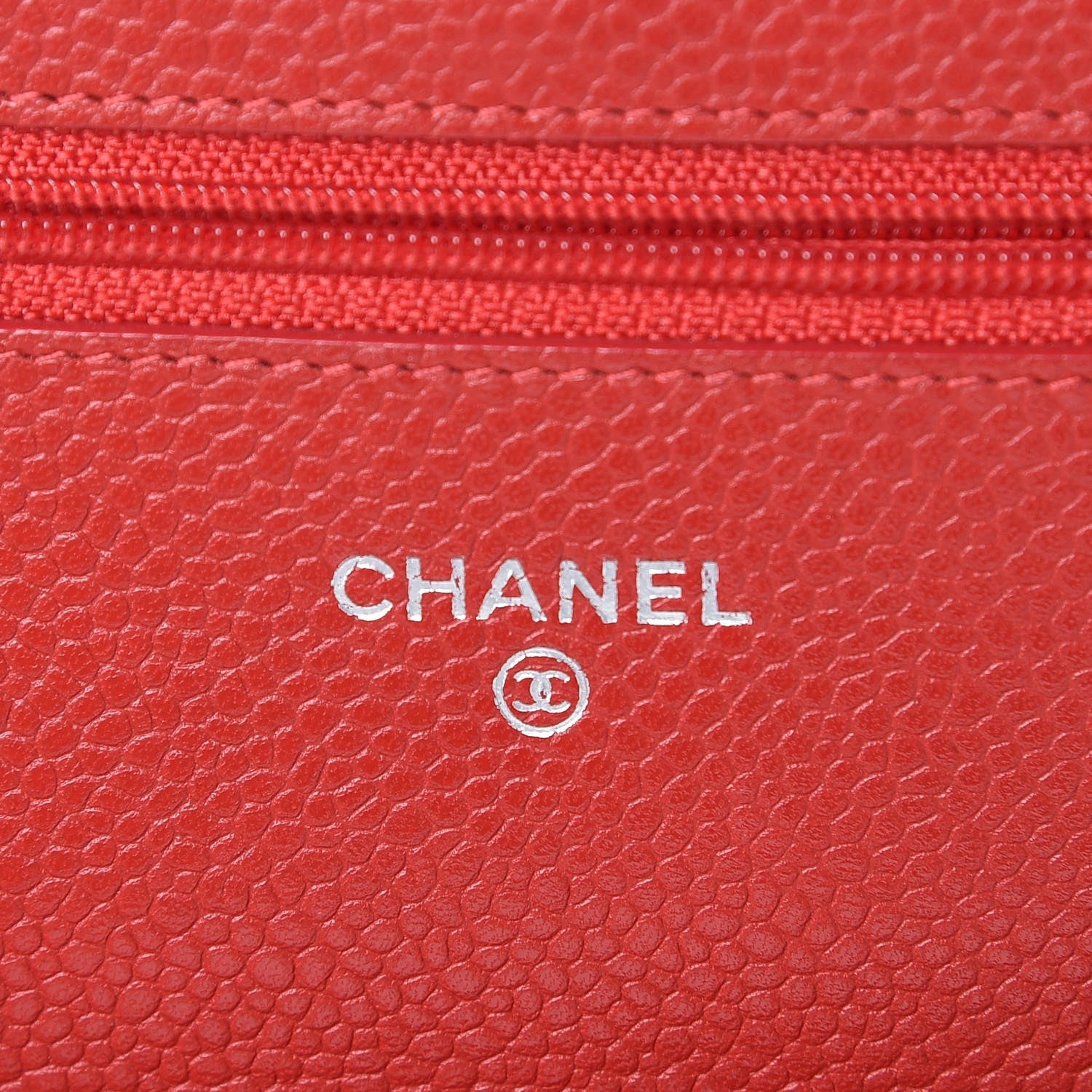 Chanel Caviar Quilted Wallet on Chain WOC Red 6 of 9