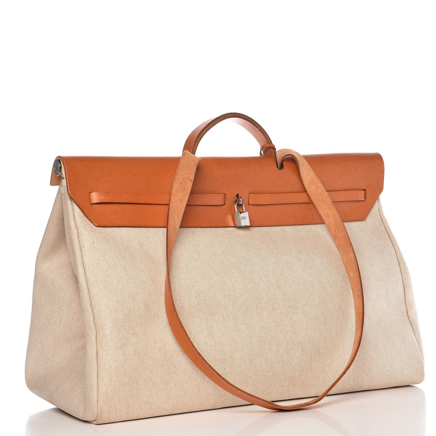 Hermes Toile Vache Calfskin Herbag Cabin Natural 3 of 13