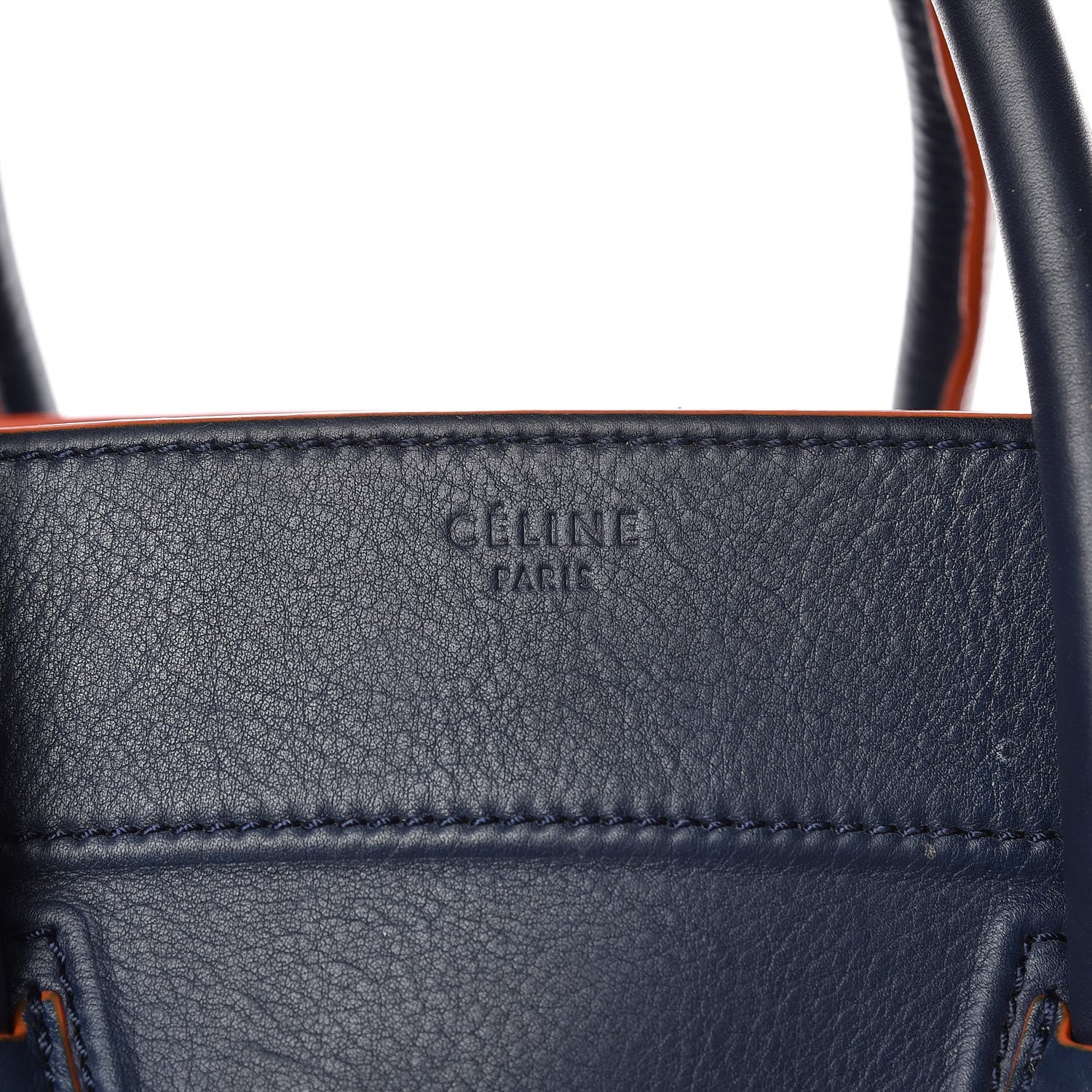 Celine Supple Calfskin Large Phantom Luggage Navy Blue Orange 16 of 25