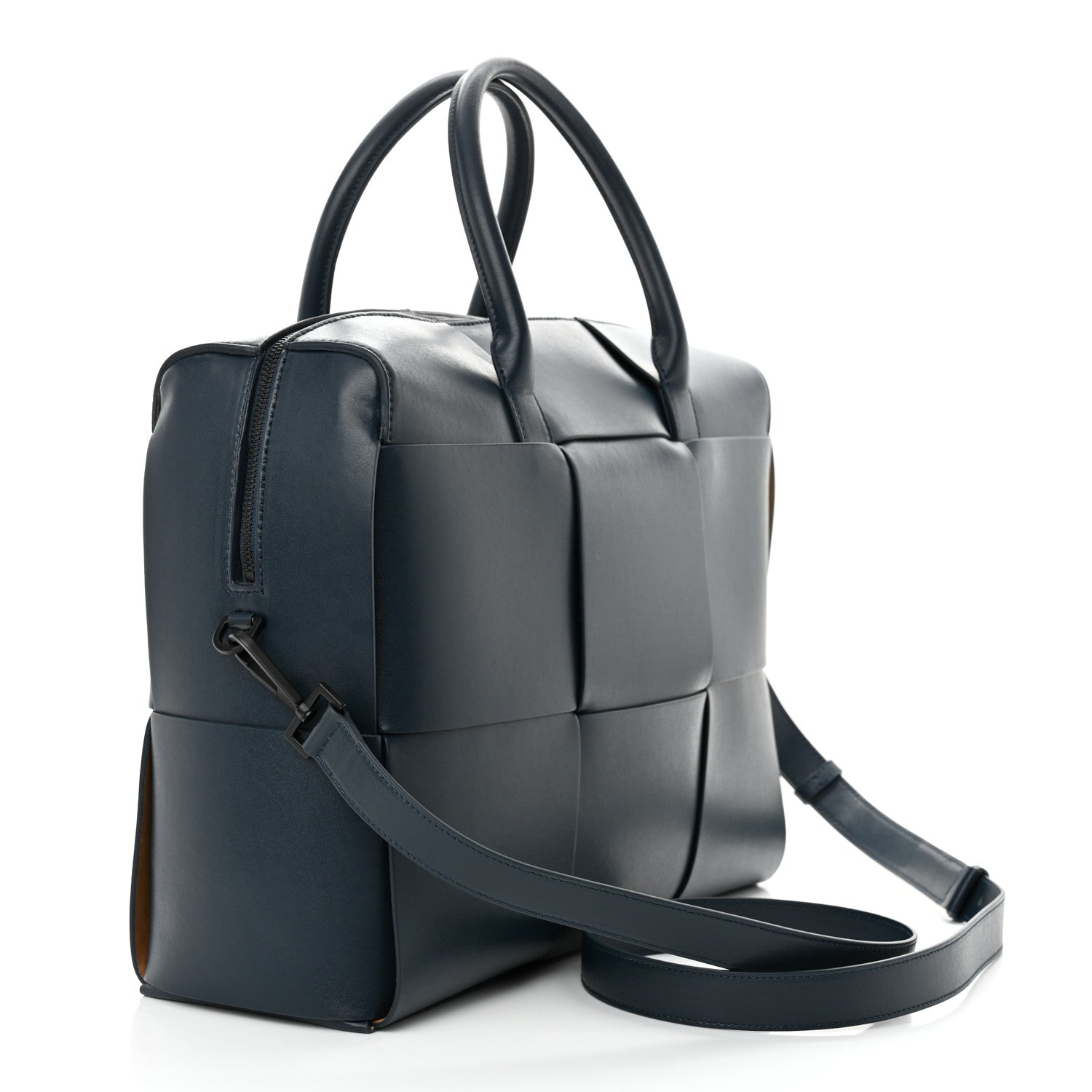 Bottega Veneta Calfskin Maxi Intrecciato Arco Briefcase Deep Blue 3 of 11