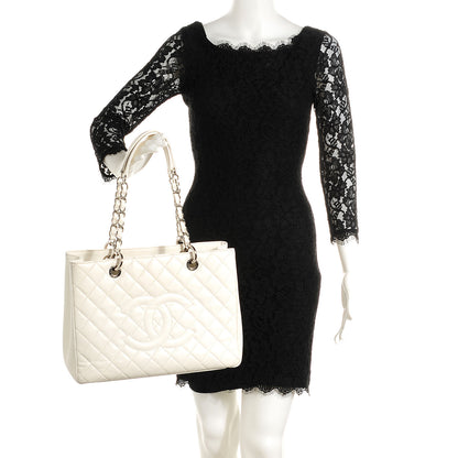 Chanel Caviar Quilted Grand Shopping Tote GST White 2 of 7