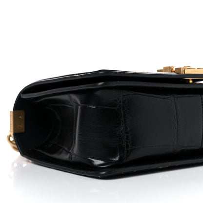 Chanel Calfskin Crocodile Embossed Graffiti Cocodile Medium Boy Flap Black 8 of 12
