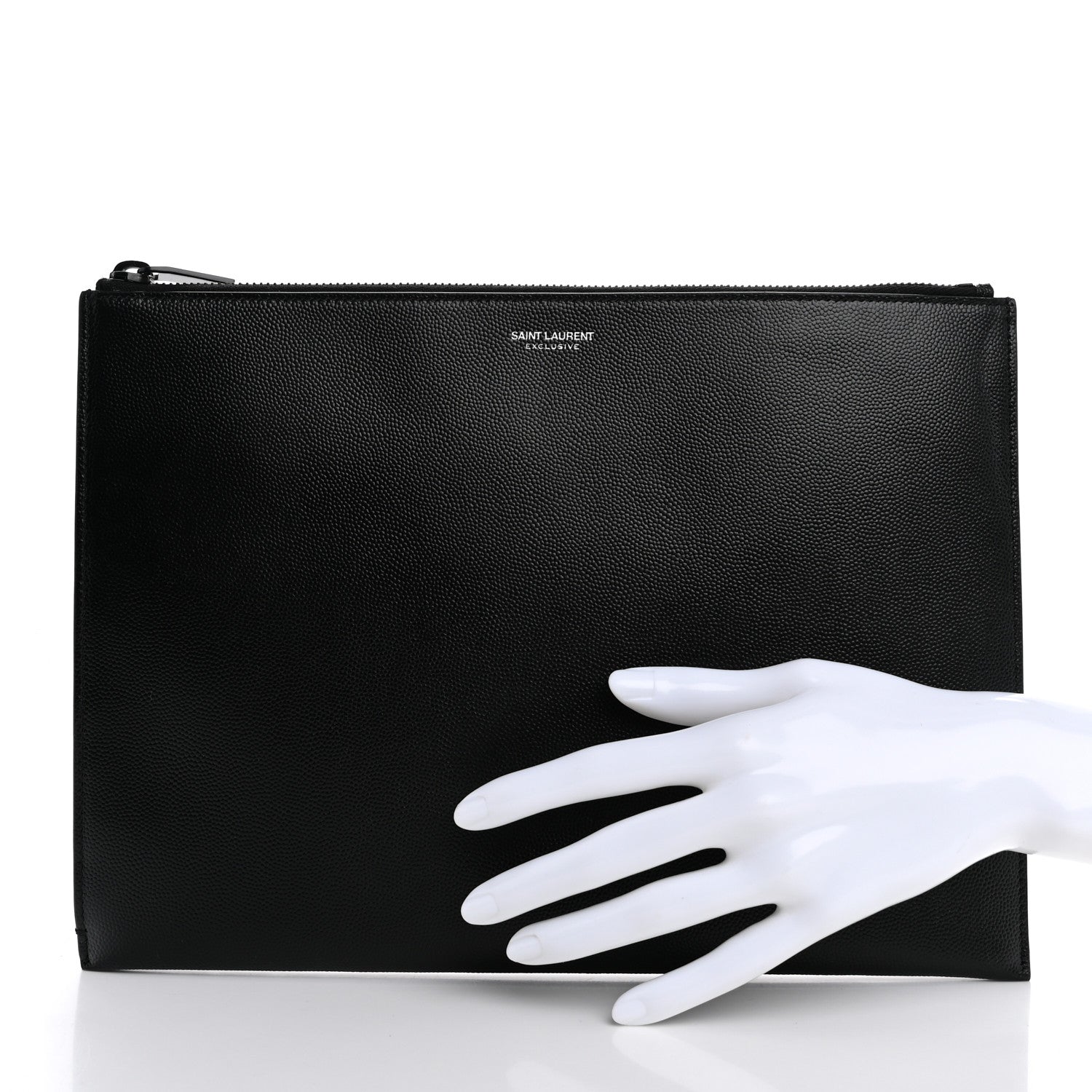 Saint Laurent Grain De Poudre Zipped Tablet Holder Black 2 of 7