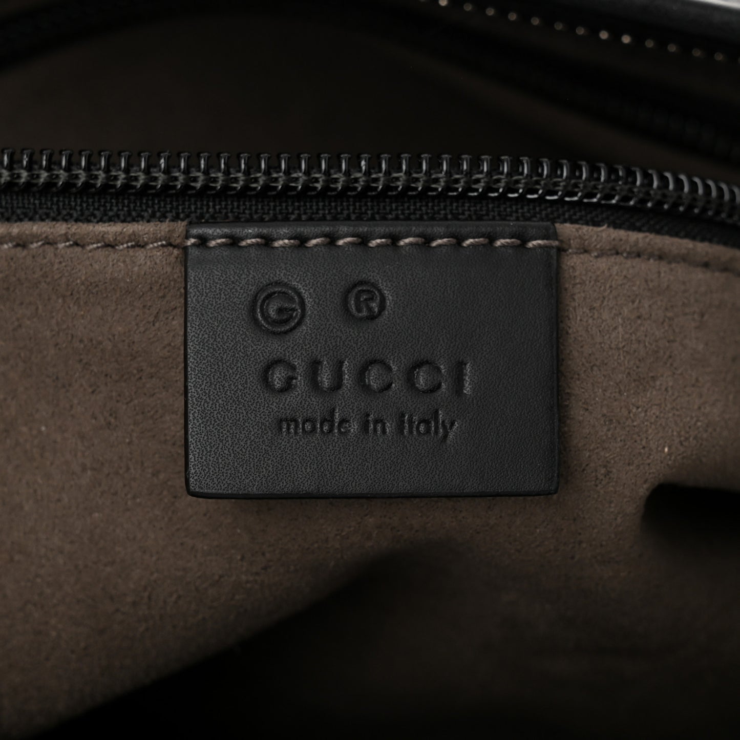 GG Supreme Monogram Small Zippered Tote Dark Brown
