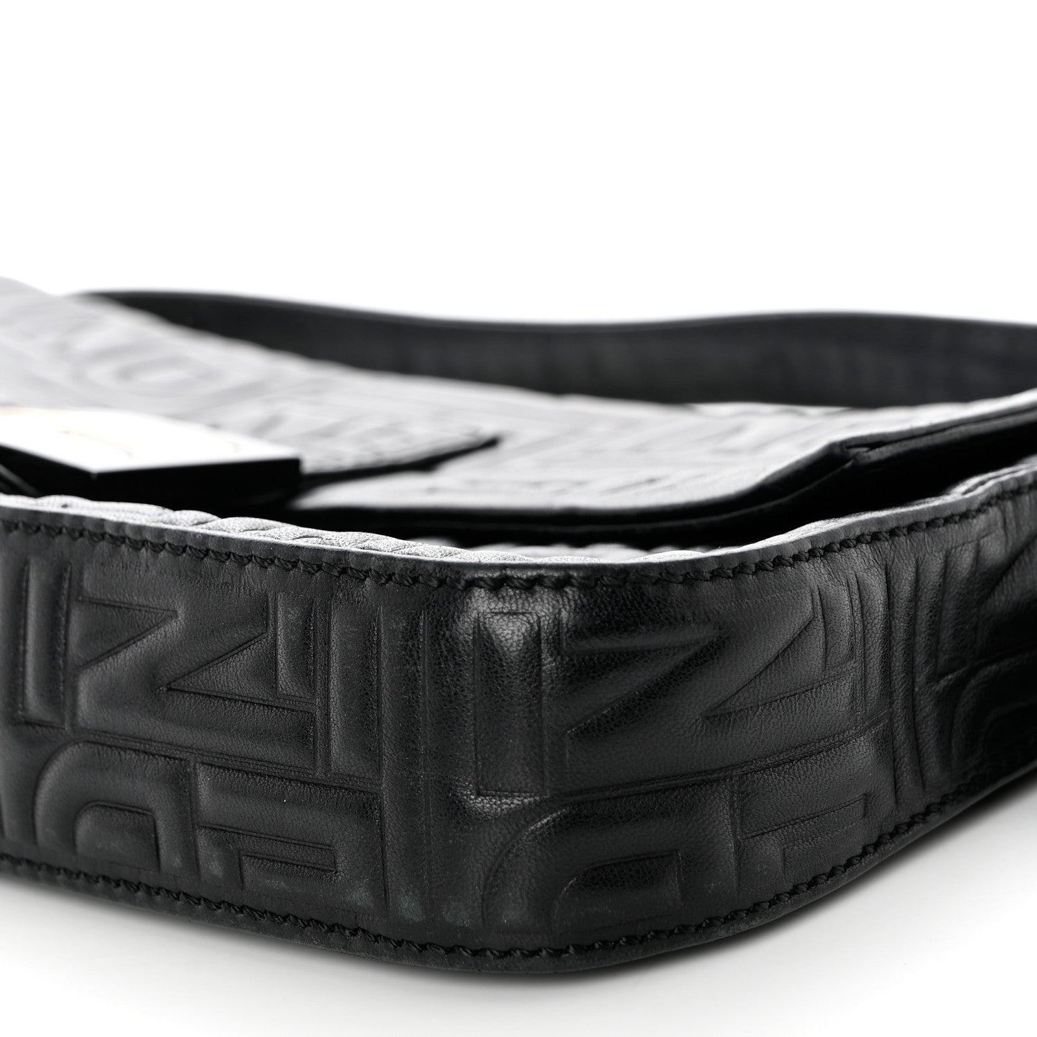 Fendi Nappa Logo Embossed Baguette Black 10 of 10