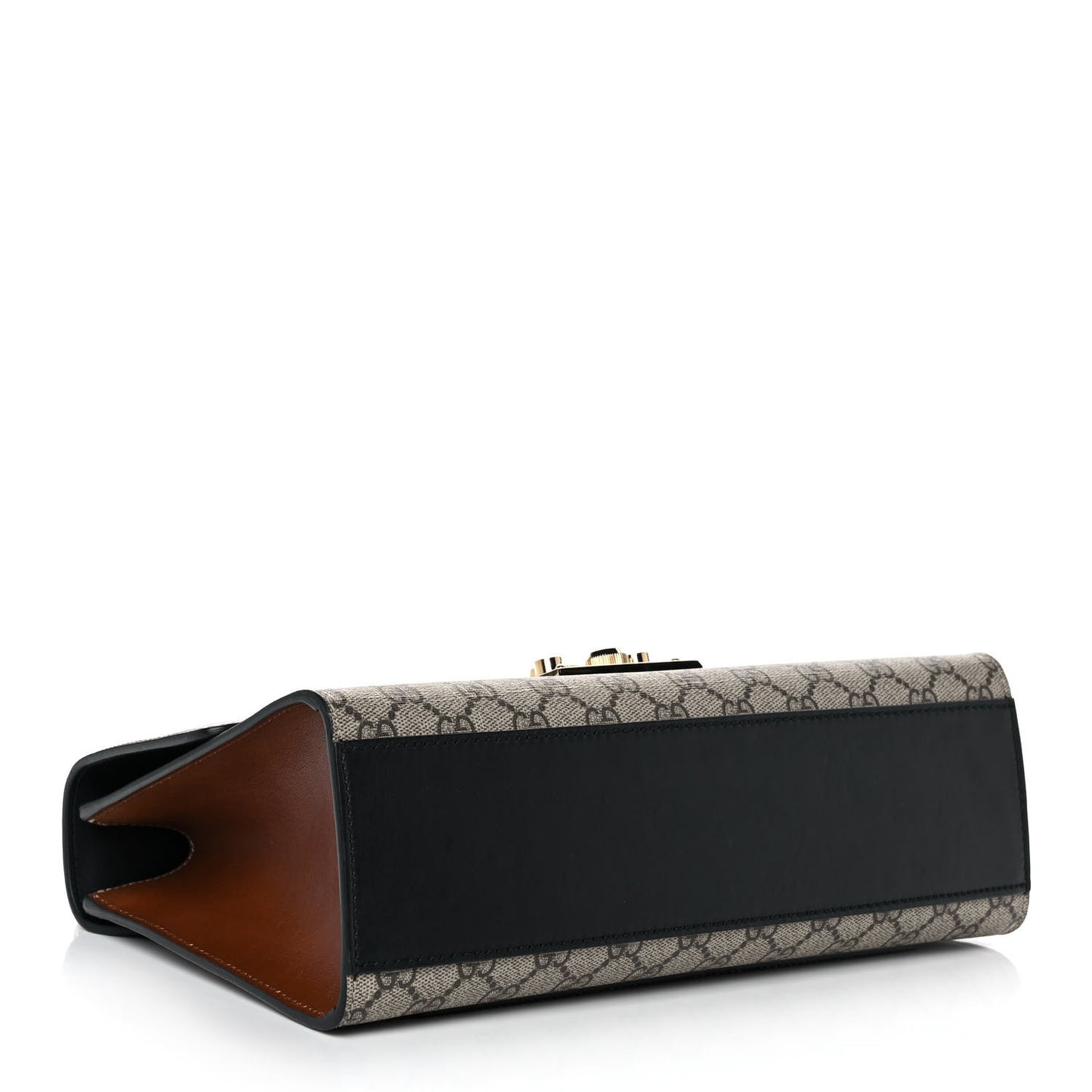 GG Supreme Monogram Calfskin Medium Padlock Shoulder Bag Beige Black Cuir