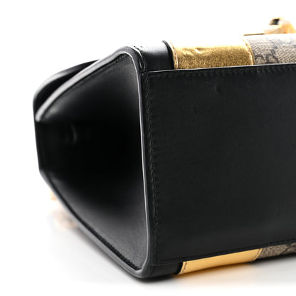 Gucci GG Supreme Monogram Small Osiride Top Handle Bag Black Gold 13 of 14