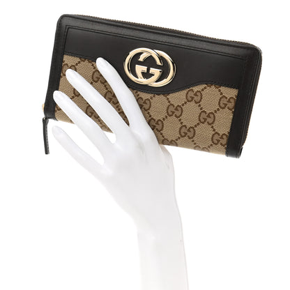 Gucci Monogram Margaux Calfskin Sukey Zip Around Wallet Beige Ebony Cocoa 2 of 8