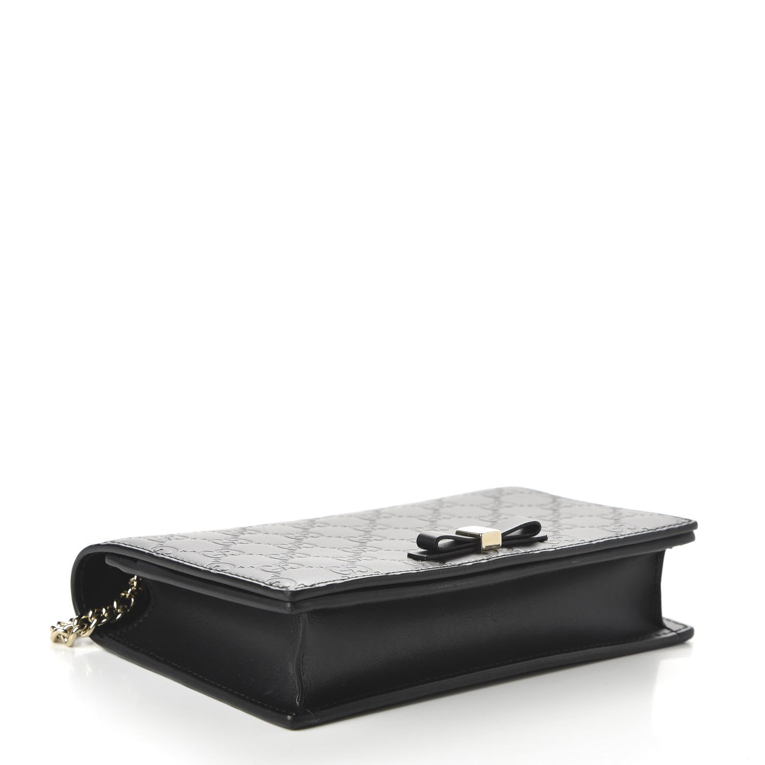 Gucci Guccissima Signature Bowy Chain Wallet Black 4 of 10