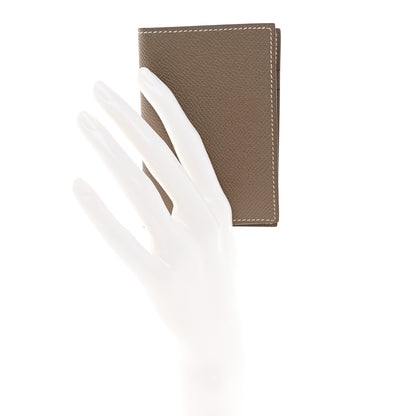 Hermes Epsom MC2 Euclide Card Holder Case Etoupe 2 of 8