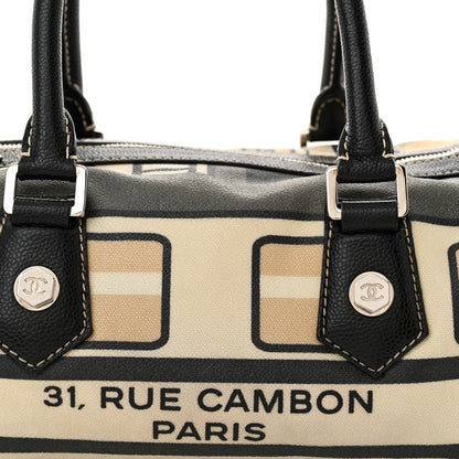 Chanel Coated Canvas Le Train Boston Bag Black 8 of 16