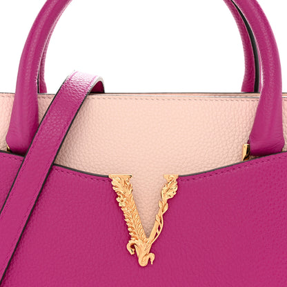 Versace Grainy Calfskin Virtus Top Handle Tote Pink Light Pink 7 of 10