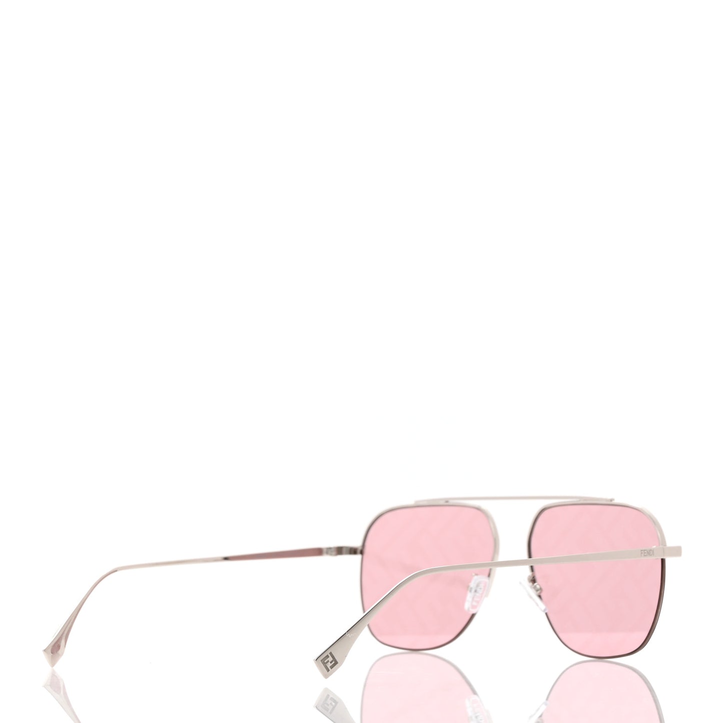 Metal Aviator Sunglasses FF40005U Silver Rose