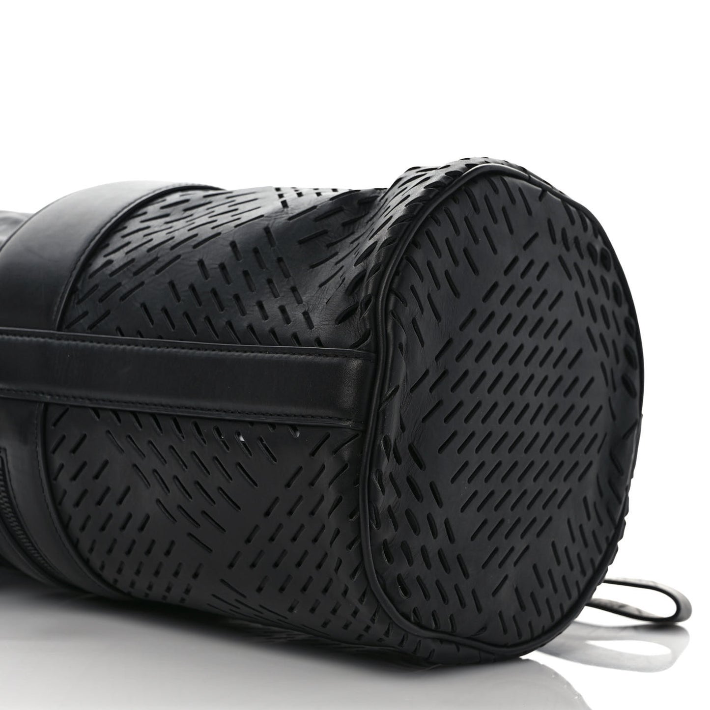 Perforated Calfskin Bucket Bag Black