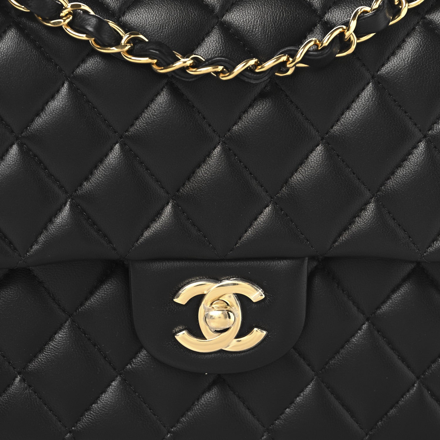 Chanel Lambskin Quilted Medium Double Flap Black 8 of 11