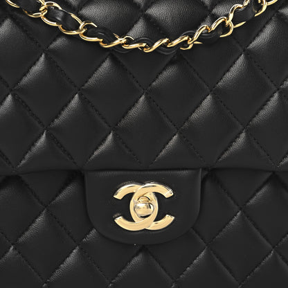 Chanel Lambskin Quilted Medium Double Flap Black 8 of 11