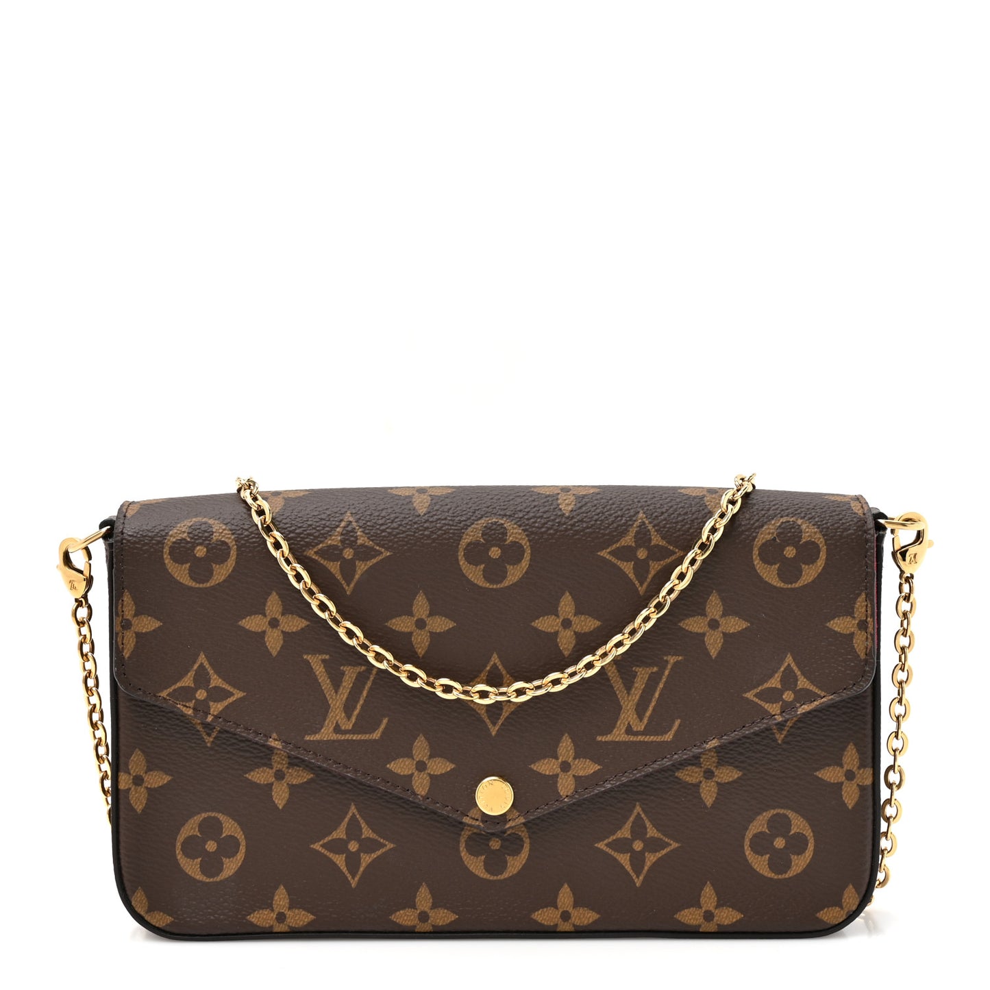 Monogram Pochette Felicie Chain Wallet Fuchsia