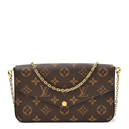 Louis Vuitton Monogram Pochette Felicie Chain Wallet Fuchsia 1 of 12