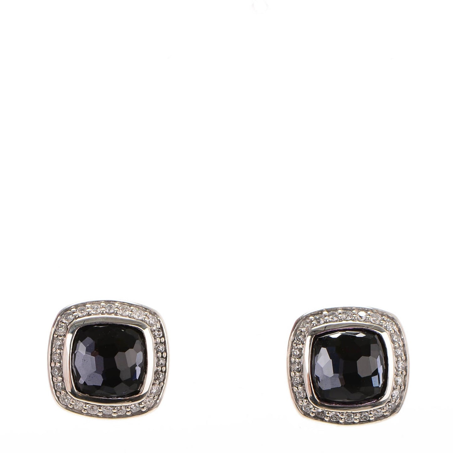 Sterling Silver Diamond Black Orchid 7mm Albion Earrings