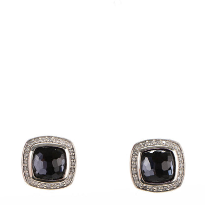 David Yurman Sterling Silver Diamond Black Orchid 7mm Albion Earrings 1 of 6