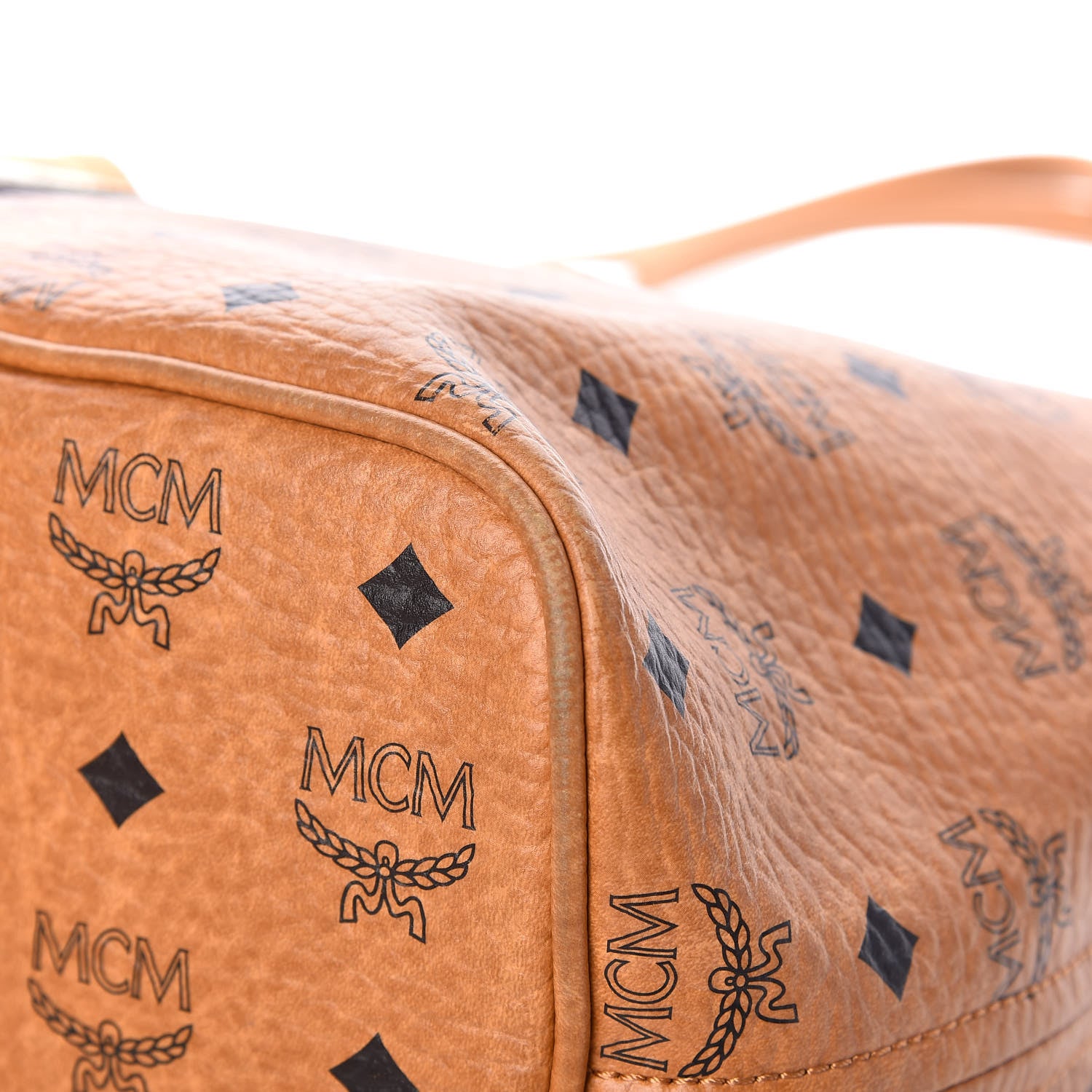 MCM Visetos Crocodile Embossed Medium Liz Shopper Tote Cognac 12 of 15