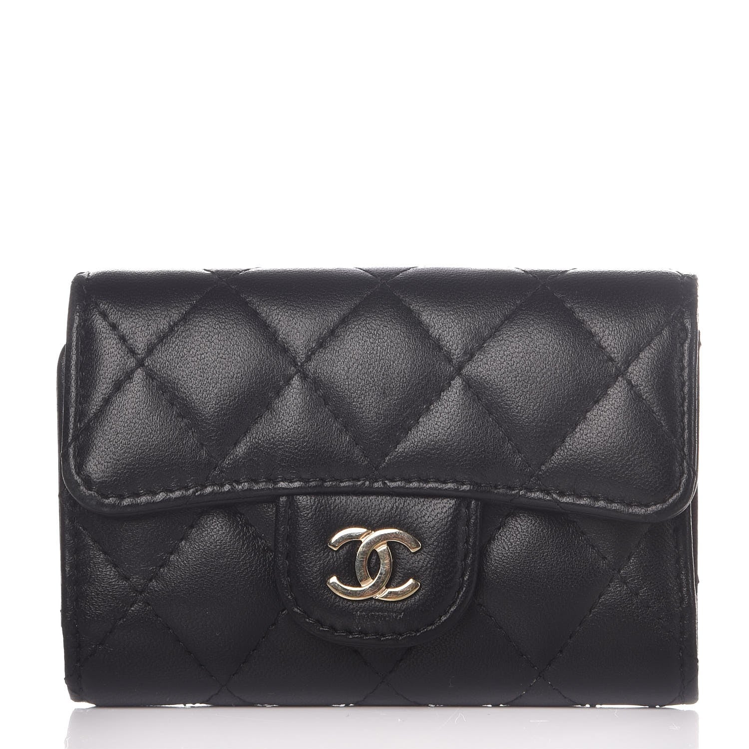 Chanel Lambskin Quilted 4 Key Holder Black 1 of 9