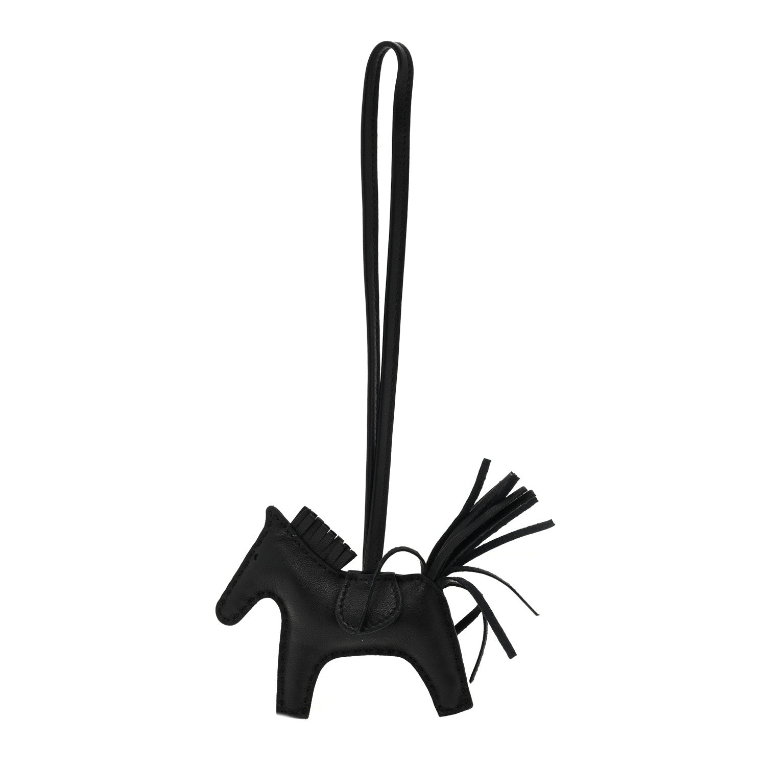Hermes Milo Lambskin Grigri Rodeo Horse Bag Charm PM So Black 1 of 4