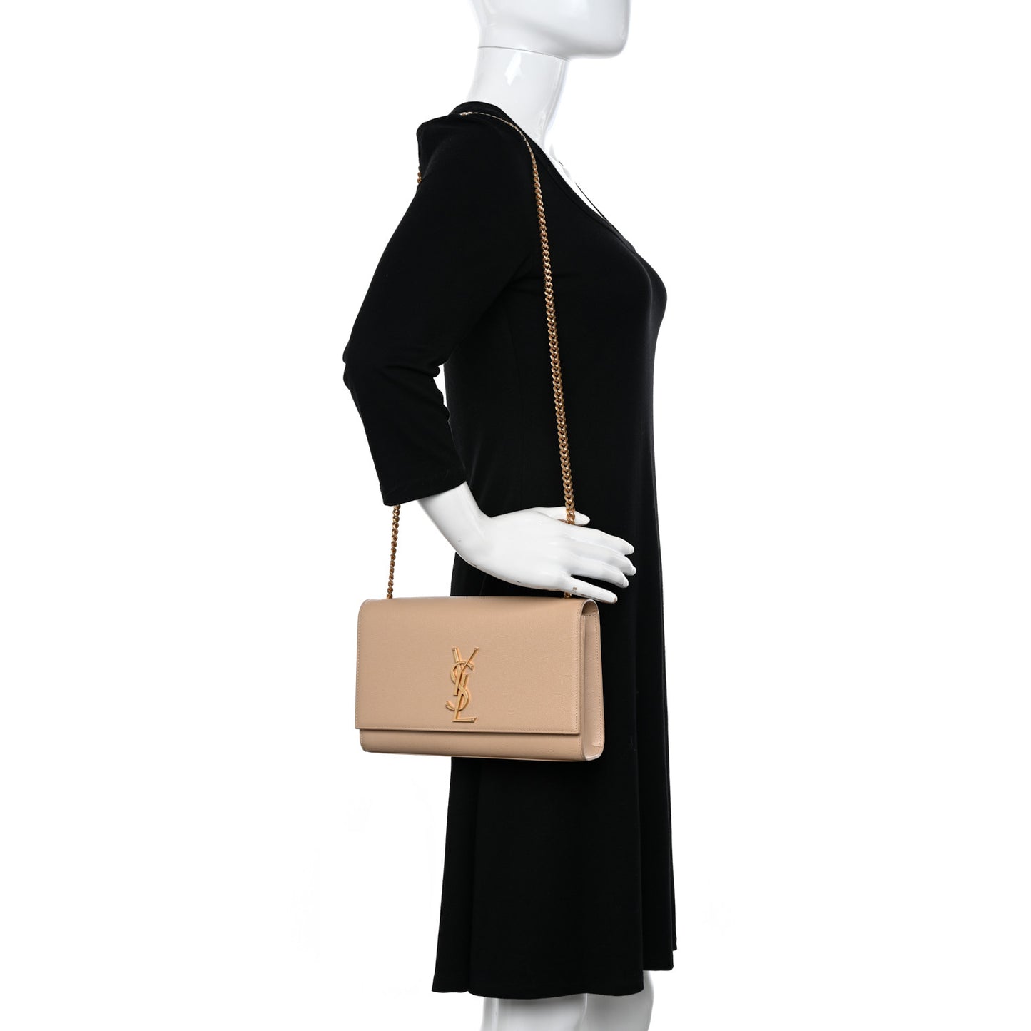 Grain De Poudre Medium Monogram Kate Satchel Dark Beige