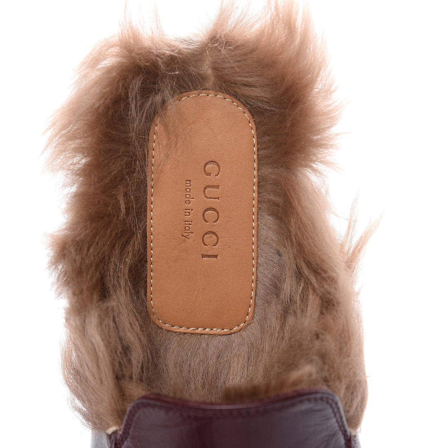 Malaga Kid Fur Womens Princetown Slippers 37.5 Vintage Bordeaux
