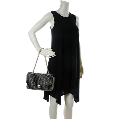 Chanel Tweed Medium Single Flap Black White 2 of 8