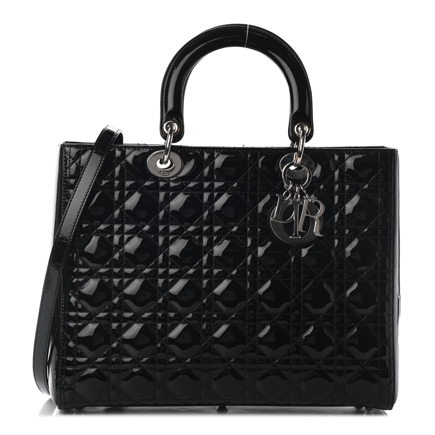 Christian Dior Patent Cannage Large Lady Dior Black 1 of 9