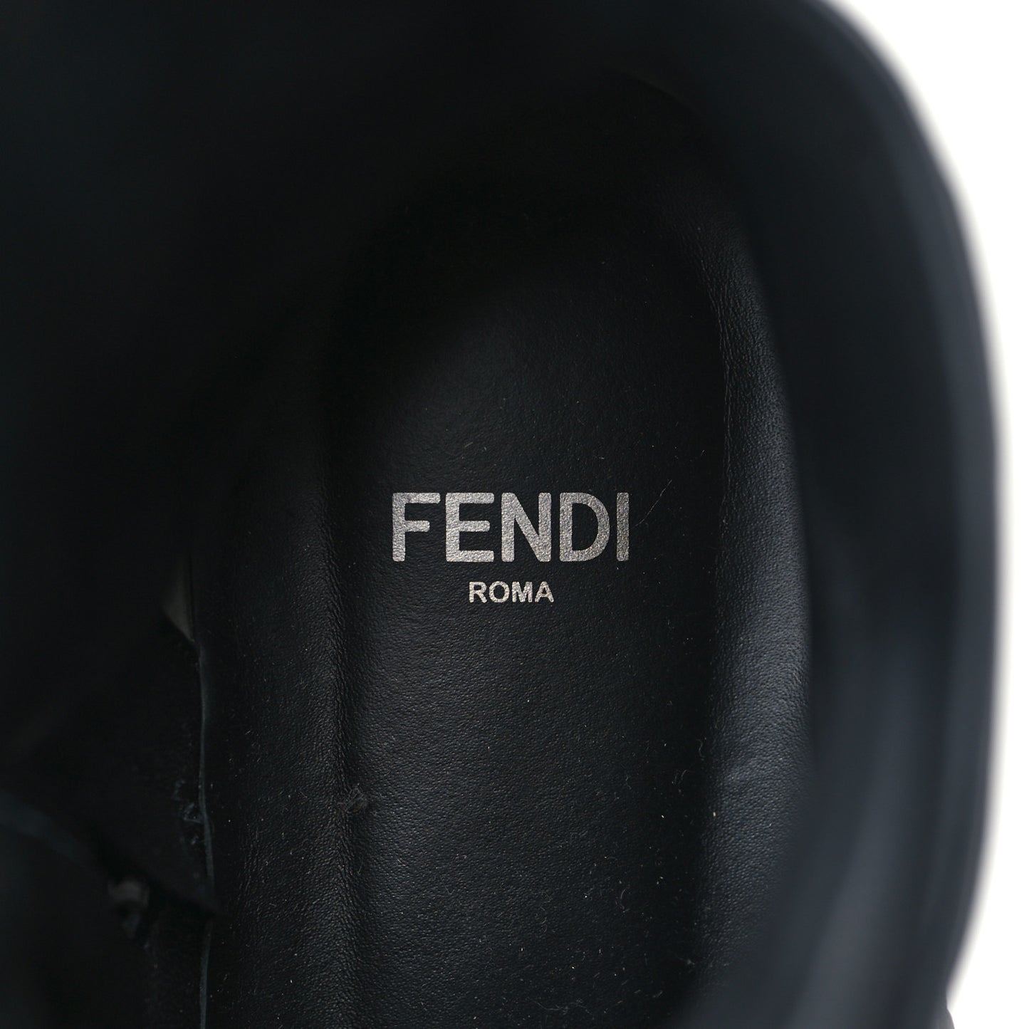 Nappa FF Embossed Womens Biker Boots 38 Black