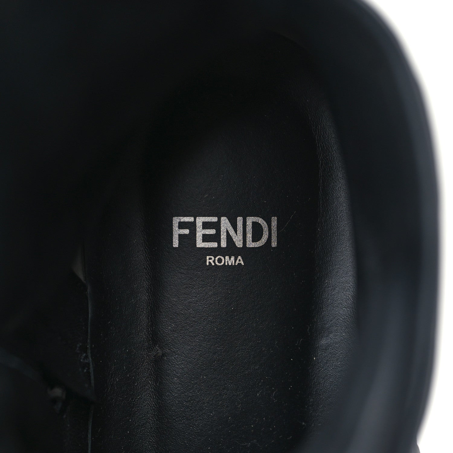 Fendi Nappa FF Embossed Womens Biker Boots 38 Black 7 of 8