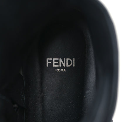 Fendi Nappa FF Embossed Womens Biker Boots 38 Black 7 of 8