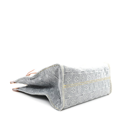 Louis Vuitton Monogram Denim Onthego MM Washed Gray 4 of 9