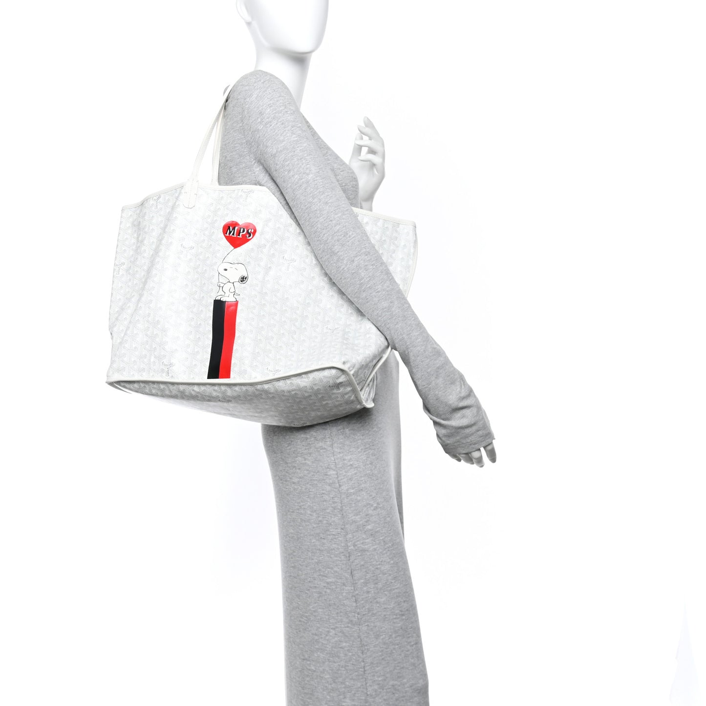 X PEANUTS Goyardine Reversible Anjou GM White
