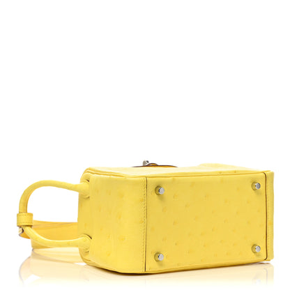 Hermes Ostrich Mini Lindy 20 Jaune Citron 4 of 7