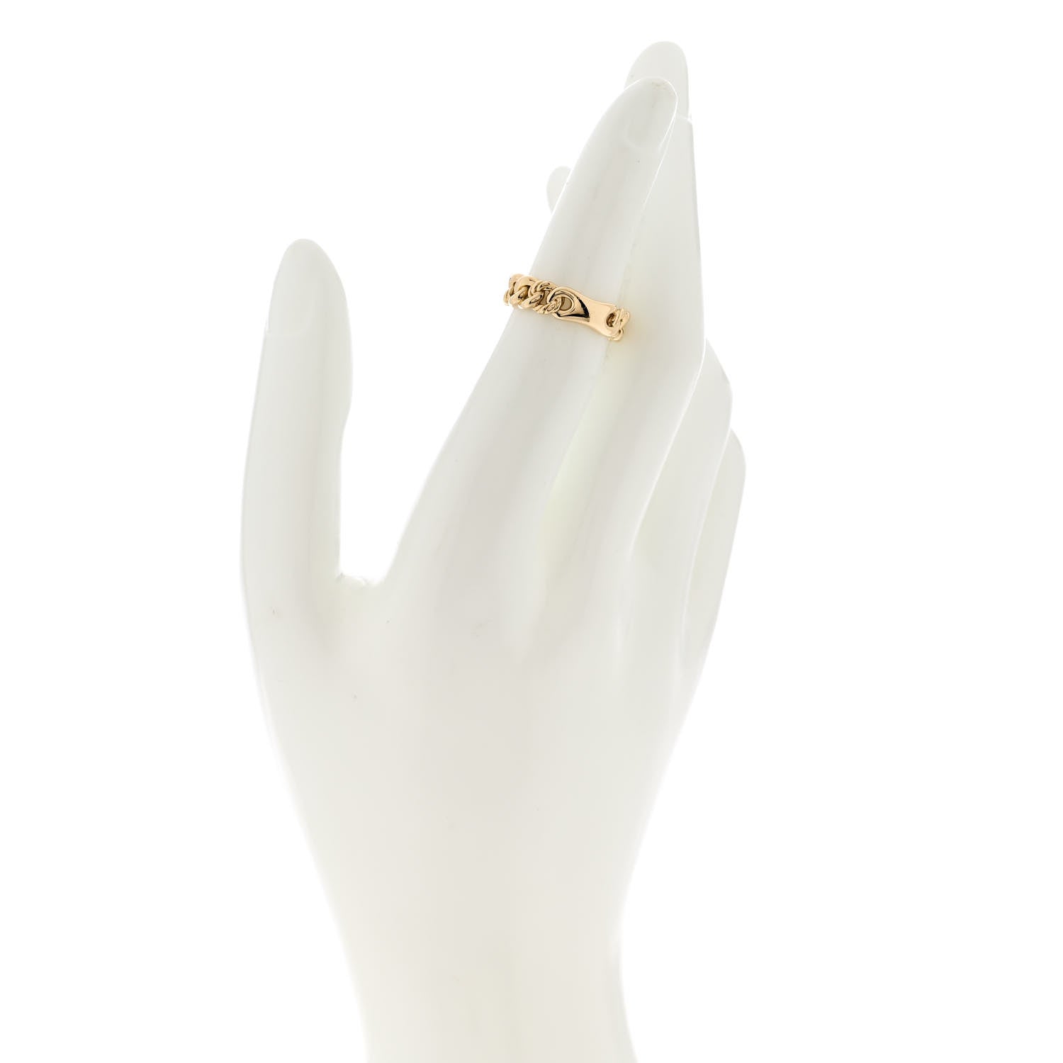 David Yurman 18K Yellow Gold Diamond 5mm Belmont Curb Link Band Ring 48 4.5 2 of 4