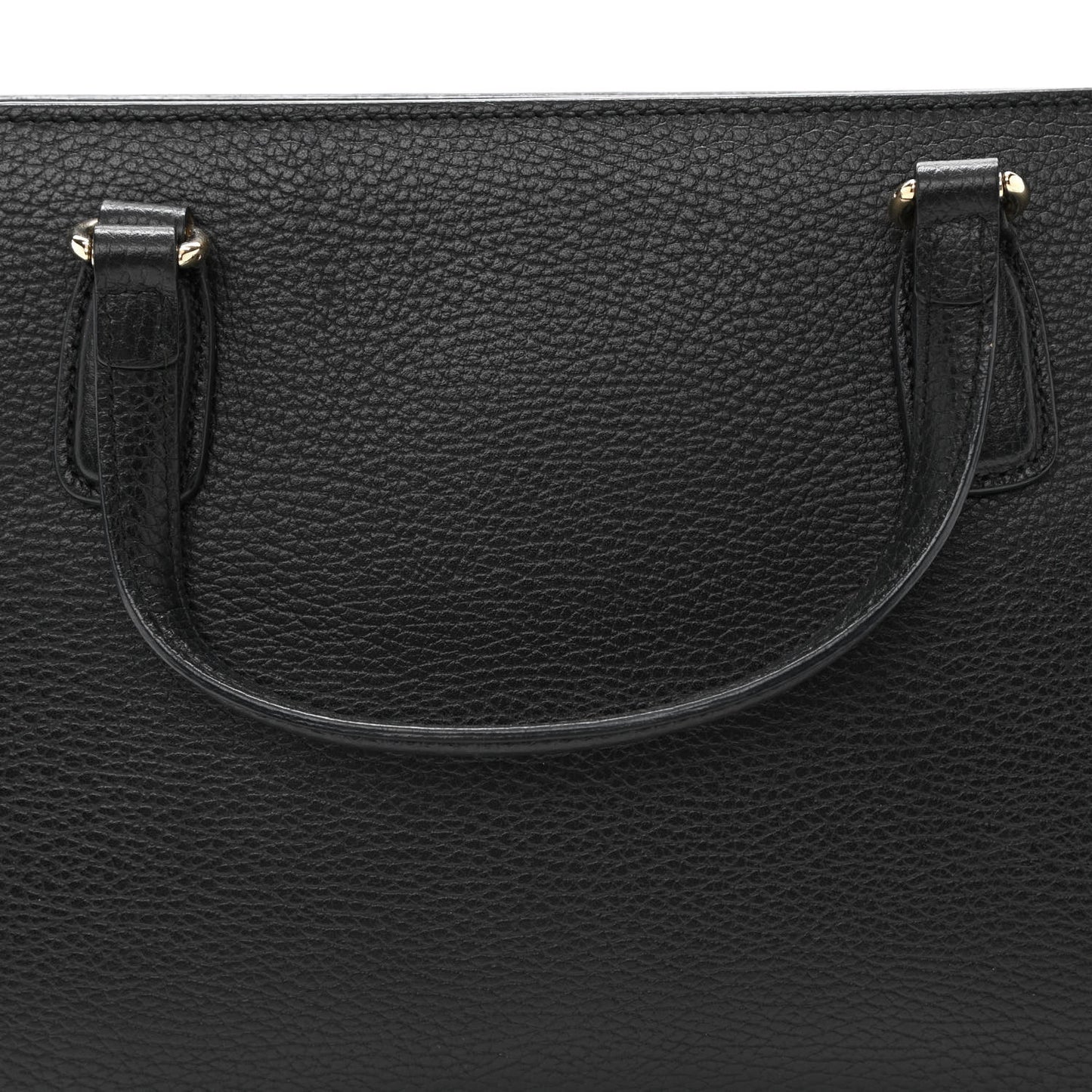 Pebbled Calfskin Medium Soho Top Handle Satchel Black