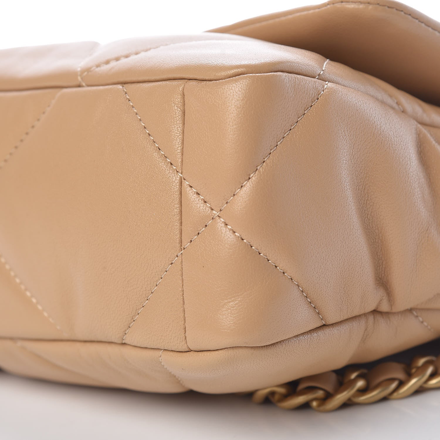 Chanel Lambskin Quilted Medium 19 Flap Dark Beige 9 of 10