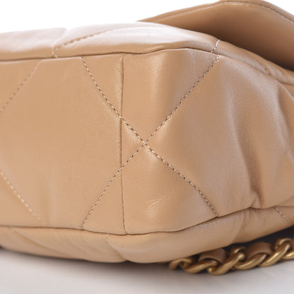 Chanel Lambskin Quilted Medium 19 Flap Dark Beige 9 of 10