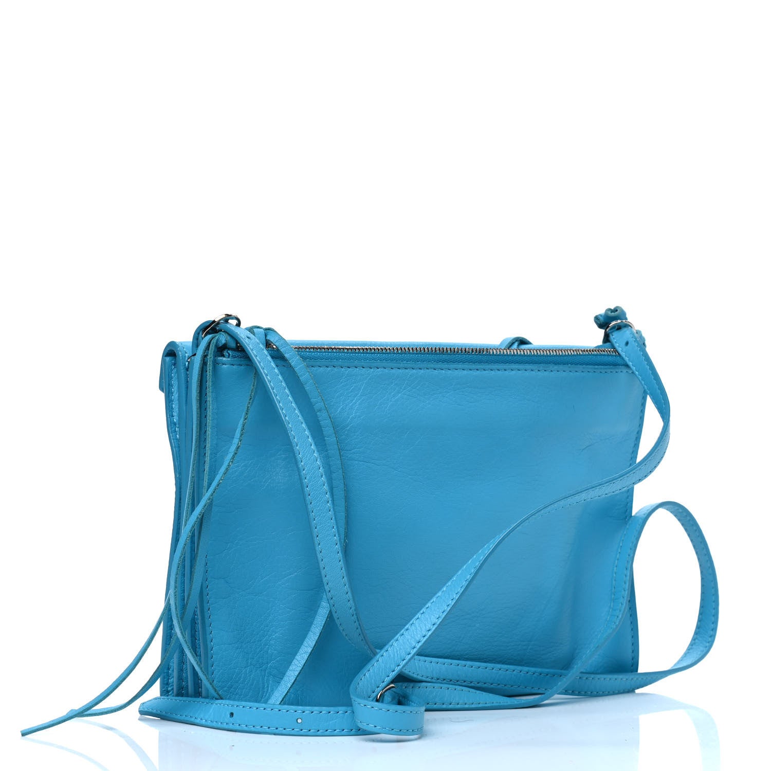 Balenciaga Supple Calfskin Papier Sight Clutch Caraibes 2 of 13