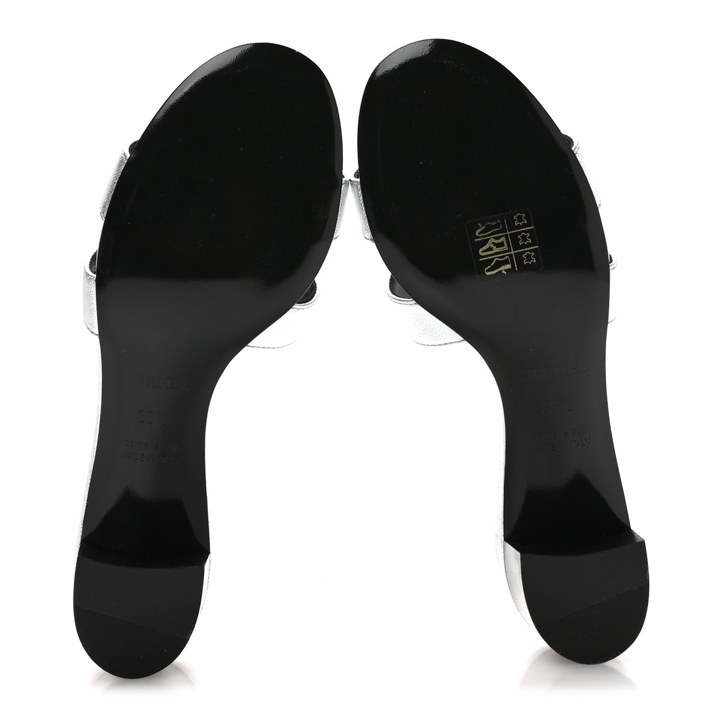 Metallic Goatskin Oasis Sandals 36.5 Gris Argente