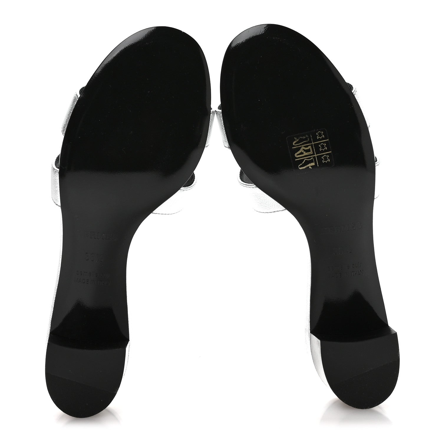 Hermes Metallic Goatskin Oasis Sandals 36.5 Gris Argente 6 of 8