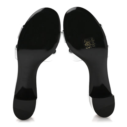 Hermes Metallic Goatskin Oasis Sandals 36.5 Gris Argente 6 of 8